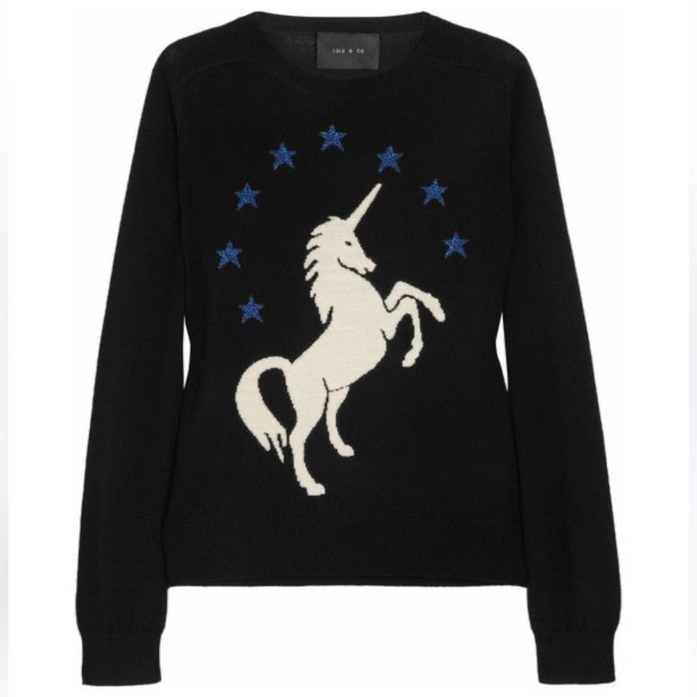 Lulu & Co Unicorn-intarsia Wool Sweater